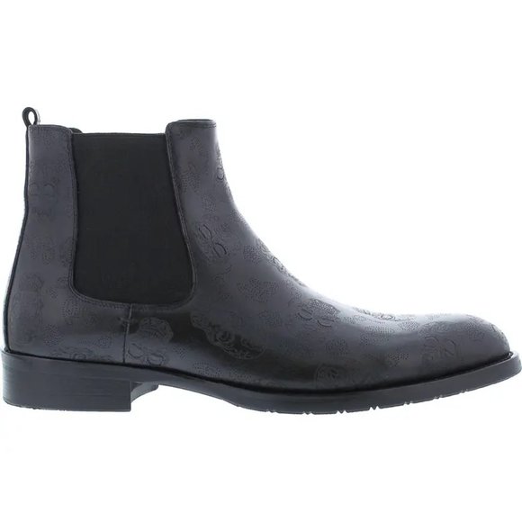 Robert Graham Big Bang Skull Embossed Chelsea Leather Boot in Black main image 7